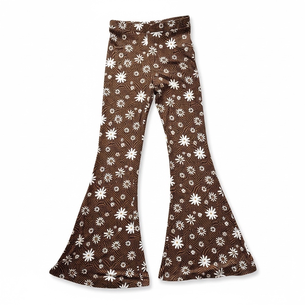 Altar'd State Boho Brown Floral Flare Pants - Picture 4 of 7